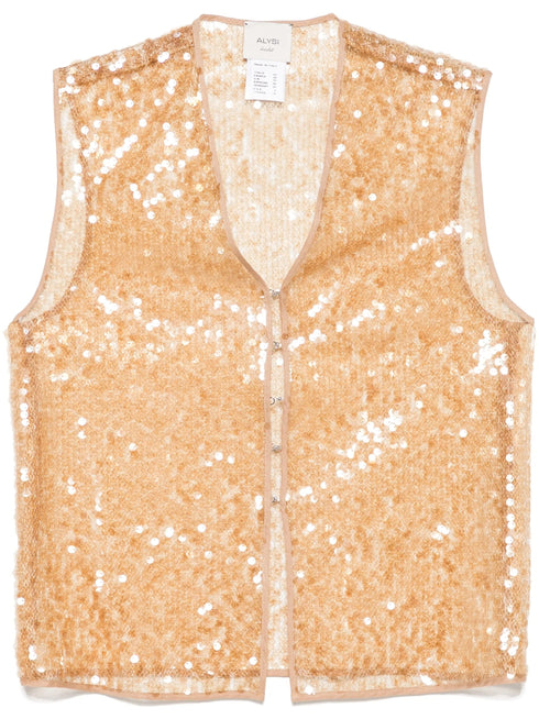 ALYSI LACE SEQUIN TOP